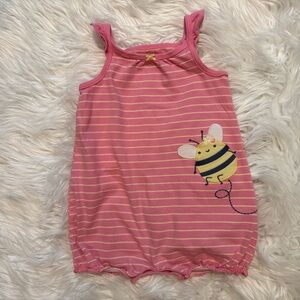 Carter’s Baby Girl Pink Striped Romper with Bee Design Size‎ 18 Months